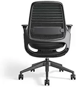 Silla de trabajo ergonómica con ruedas para alfombra, ayuda a apoyar la productividad, controles activados por el peso