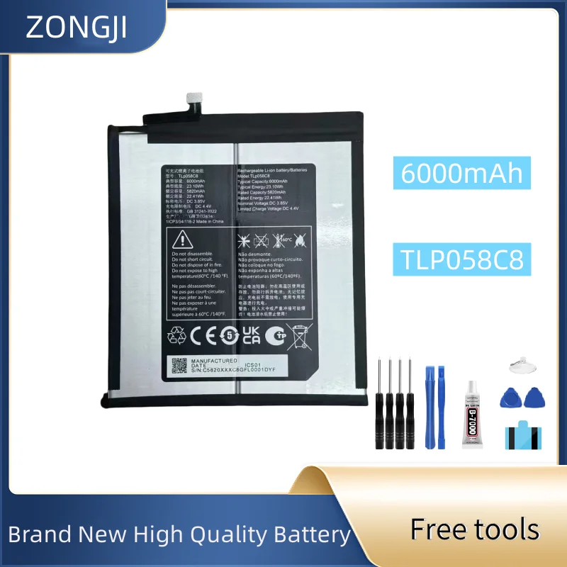 

Новый аккумулятор TLP058C8 6000 мАч для TLp058C8 аккумуляторы для мобильных телефонов + бесплатные инструменты