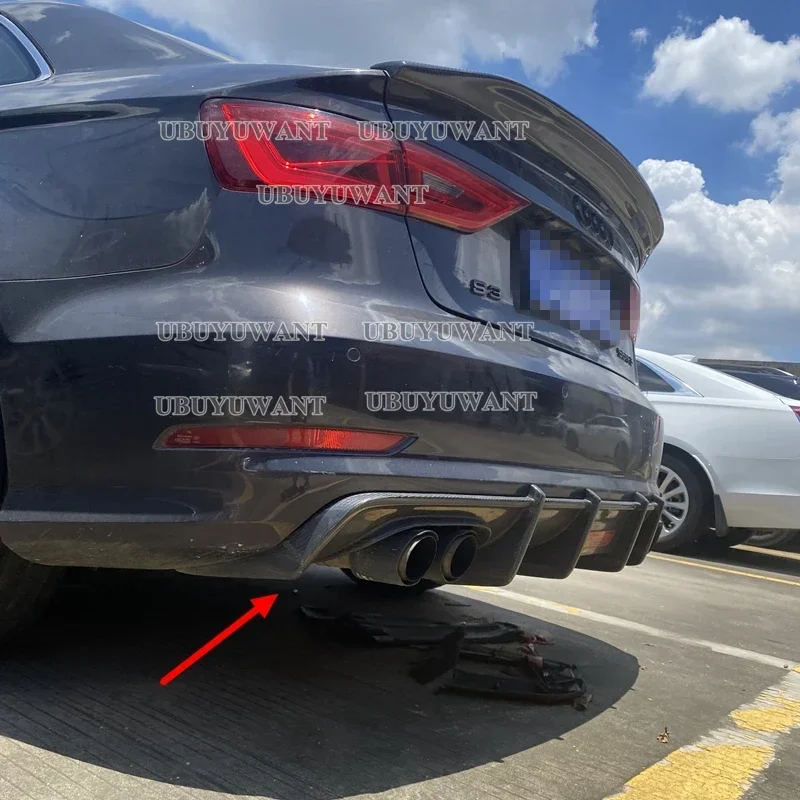 Real Carbon fiber Rear Bumper Diffuser Lip Spoiler For Audi A3 Standard/S-Line Sedan 2017 2018 2019