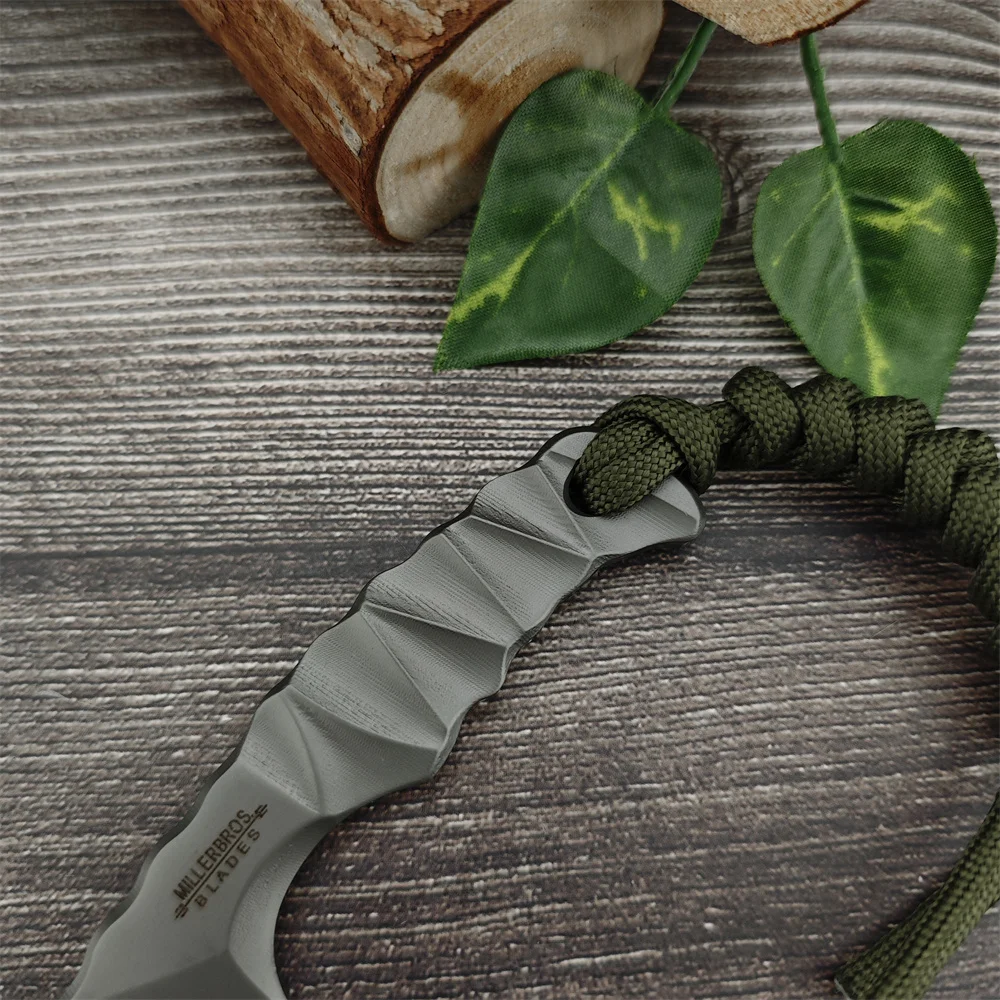 Portable Mini Full Tang Z-Wear Steel Fixed Blade Knife Outdoor Survival Pocket Knives Camping Hand EDC Tool with Cowhide Sheath