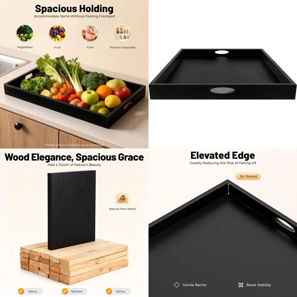 

Black 30 x 22 Stove Cover for Gas and Electric Stoves, Multipurpose Cutting Board and Sink Protector