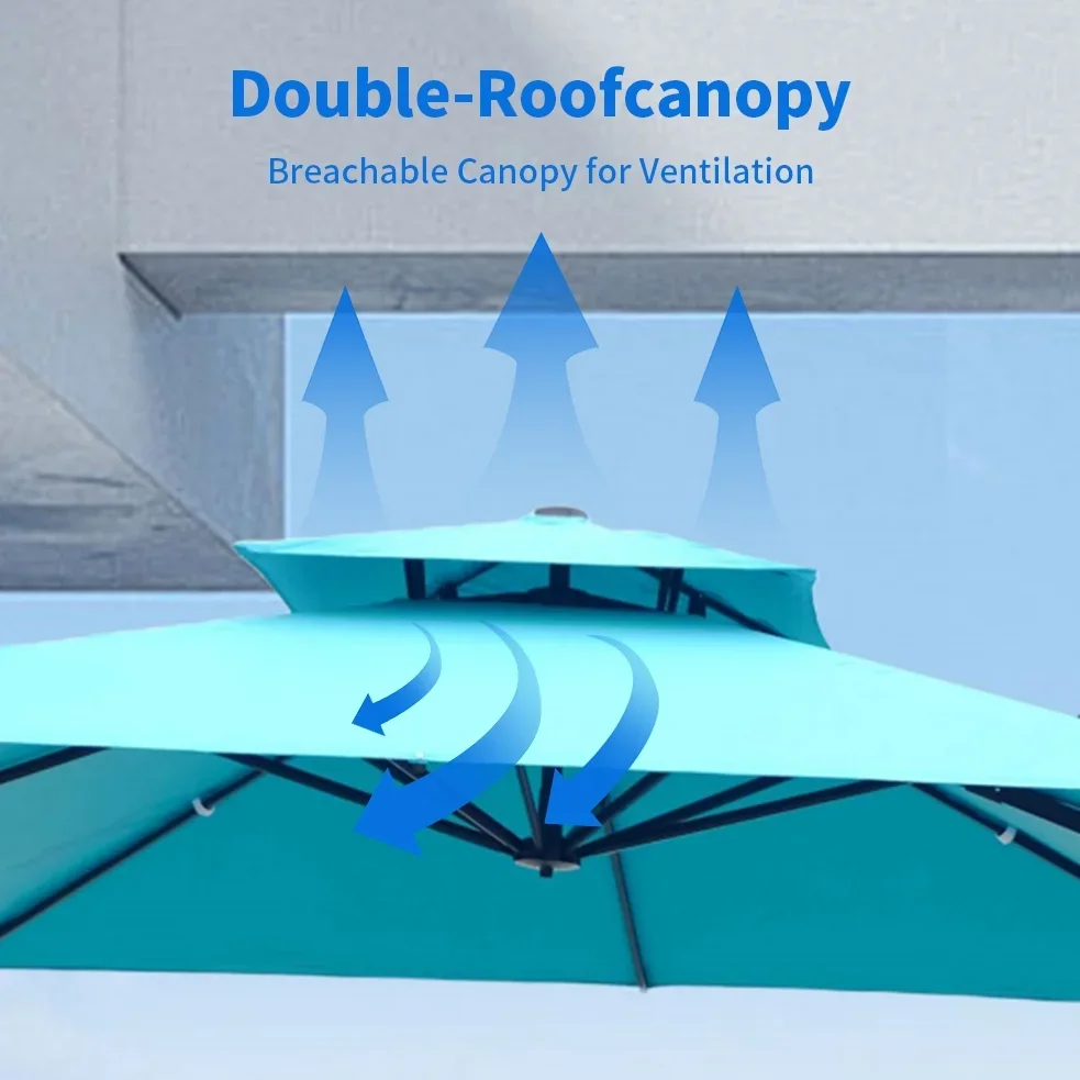 2026 Direct Manufacturer Lightweight Waterproof Outdoor Furniture Beach Parasol Umbrella with Center Pole for Garden Outdoor Use