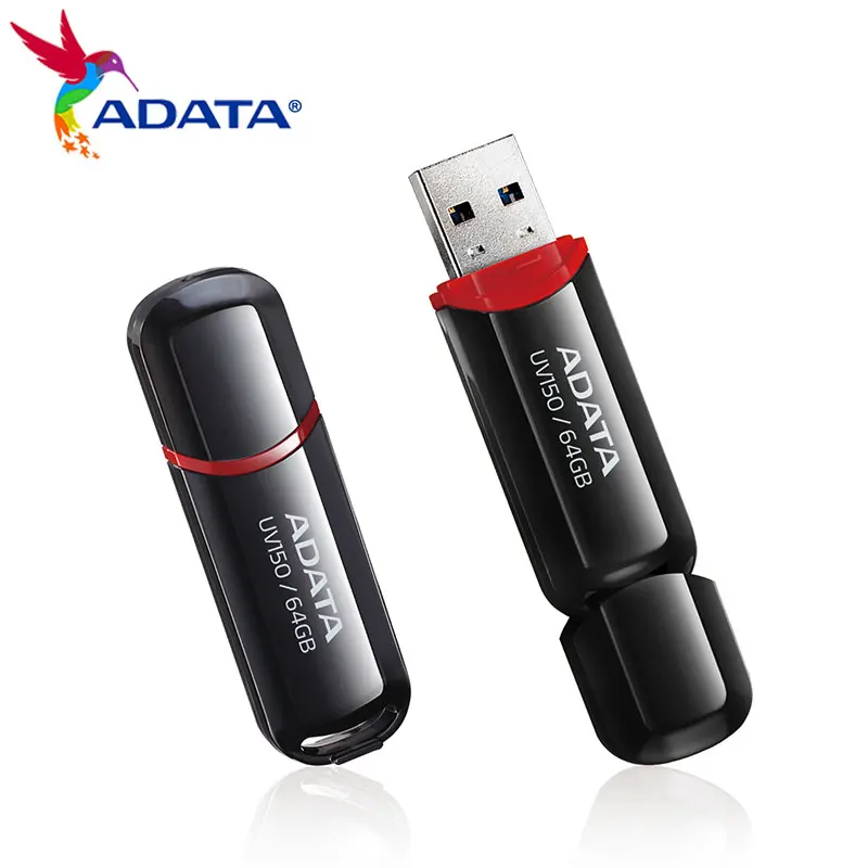 

USB-флеш-накопитель ADATA UV150USB3.2 GEN1, 32 ГБ, 64 ГБ, 128 ГБ, 256 ГБ, USB 2,0 с обратной совместимостью, черный флэш-накопитель для ПК