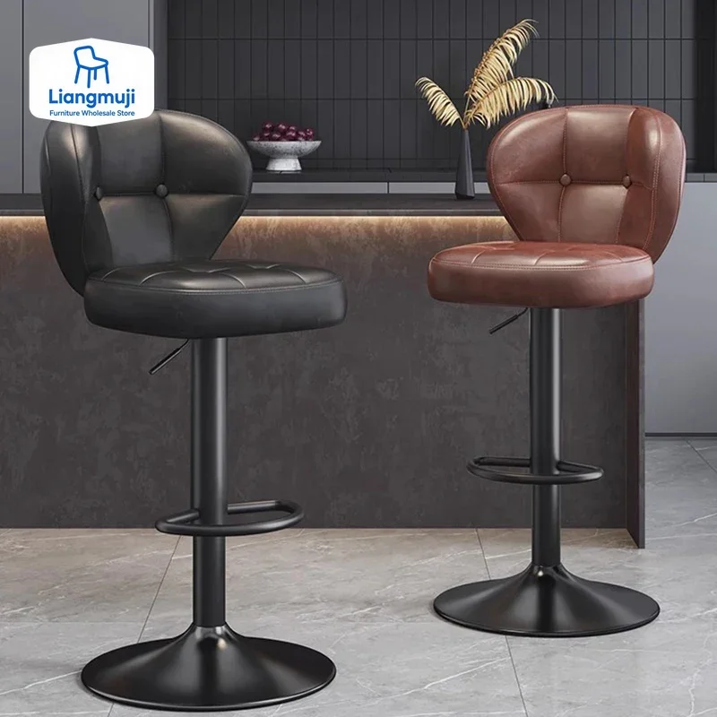 

Square Home Cashier Bar Stool Counter Stool Gold Leg Bar Stool Ultralight Contemporary chaise de restaurant Bar Counter Set