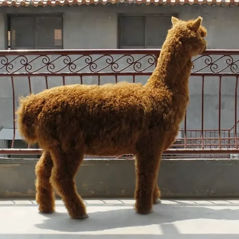 for Modern Life Size Alpaca Plush Toy Soft Synthetic Fur Stuffed Animal Indoor Home Decor Gift for Kids Christmas Decoration