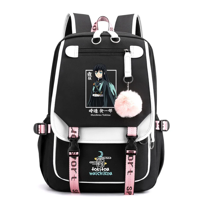 Novo anime legal padrão harajuku mochila adolescente rua usb zíper mochila grande capacidade anime mochila de alta qualidade