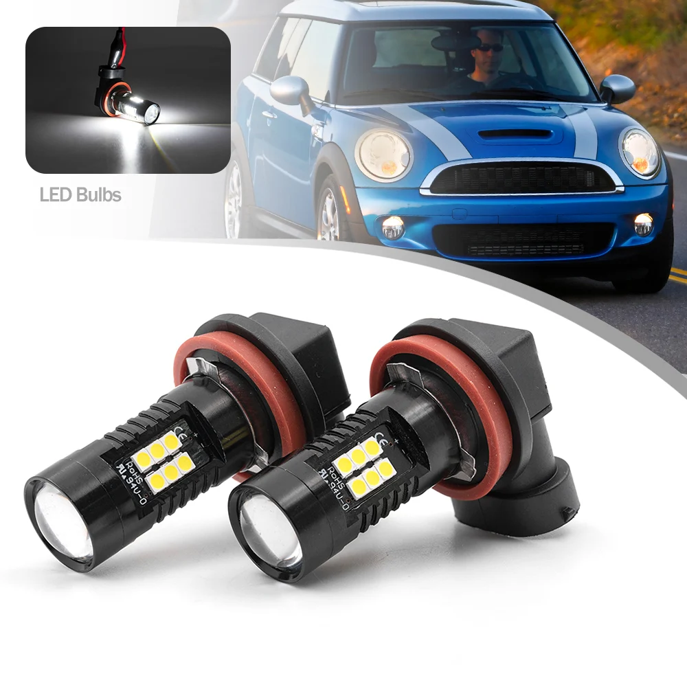 2Pc For Mini Cooper R50 R53 R55 R56 R57 R58 Roadster R59 MK1 Countryman R60 H11 H8 Led Fog Light Bulb Car Front Headlight Lamp