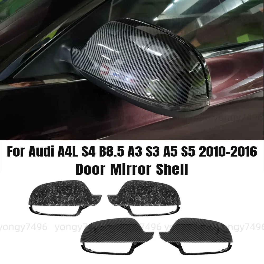 Car Upgrade For Audi A4L S4 B8.5 A3 S3 A5 S5 2010-2016 Rearview Mirror Cap Cover Shell Replacement Carbon Fiber Forged Pattern