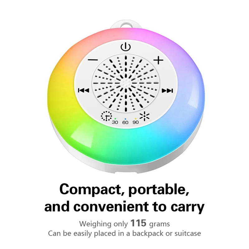 White Noise Sound Machine Kids Sleep Sound Player With Colorful Light Timer Noise Player Timed Shutdown For Baby Adult