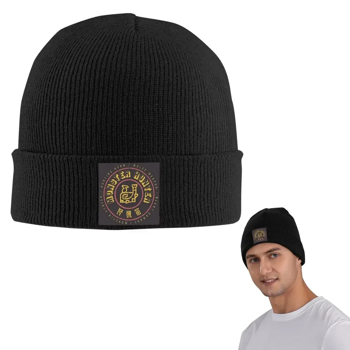 Monster Hunter Hunting Horn Warm Knitted Cap Fashion Bonnet Hat Autumn Winter Outdoor Beanies Hats For Men Women Adult