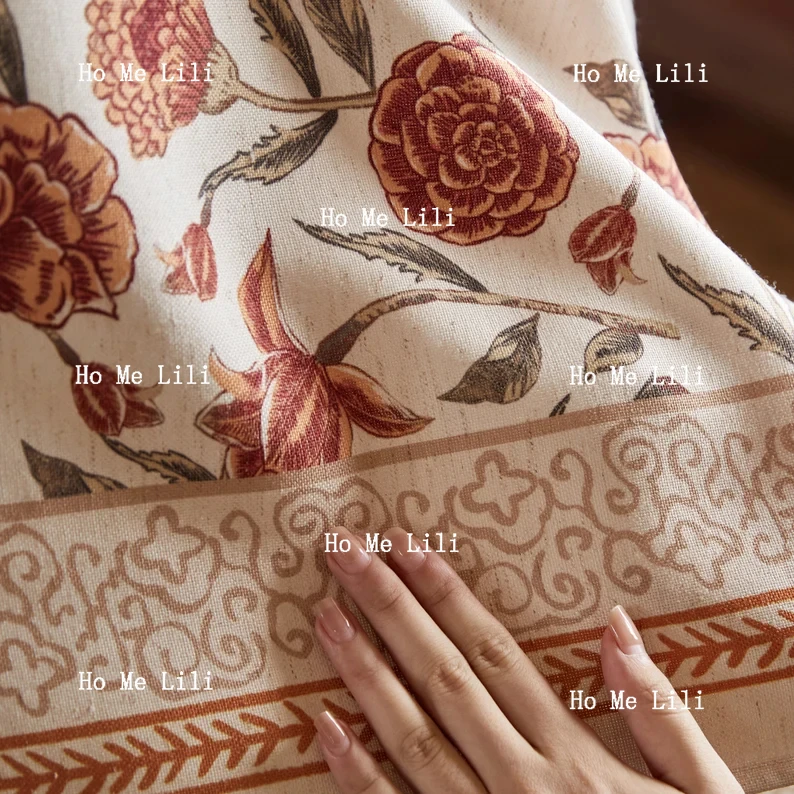 Elegant Tablecloth Block Print Floral Retro Waterproof Table Cover For Home Dinner Party Garden Outdoor