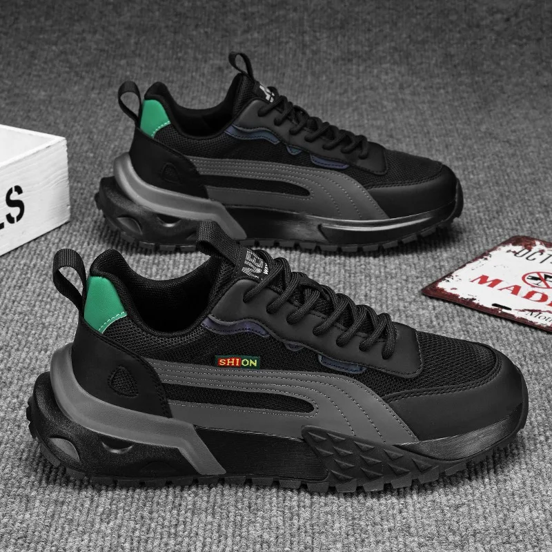 Comfortable Men's Shoes Breathable Summer New 2026 Versatile Mesh Sports Casual Running Heightening Dad Trendy Sneakers