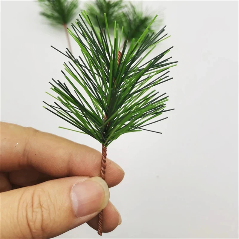 20PCS Christmas PVC Simulation Pine Needles Decor Pine Branch Artificial Plant Pendant Diy Festival Xmas New Year Home Ornaments