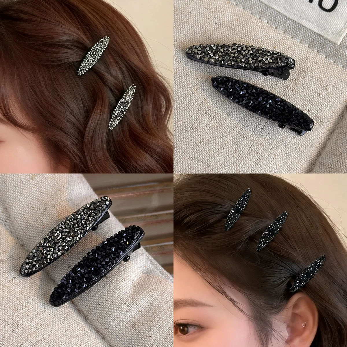 

Small Forehead Bang Clip, Mini Rhinestone Side Clip, Duckbill Clip – 2026 New Arrival, High-End Bang Clip