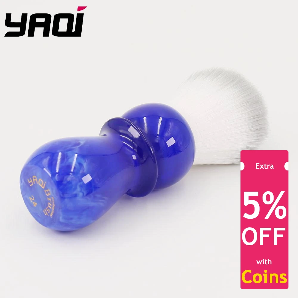 Yaqi 24mm Arctic Sky Deep Blue Handle mens Shaving Brush Beard Brush