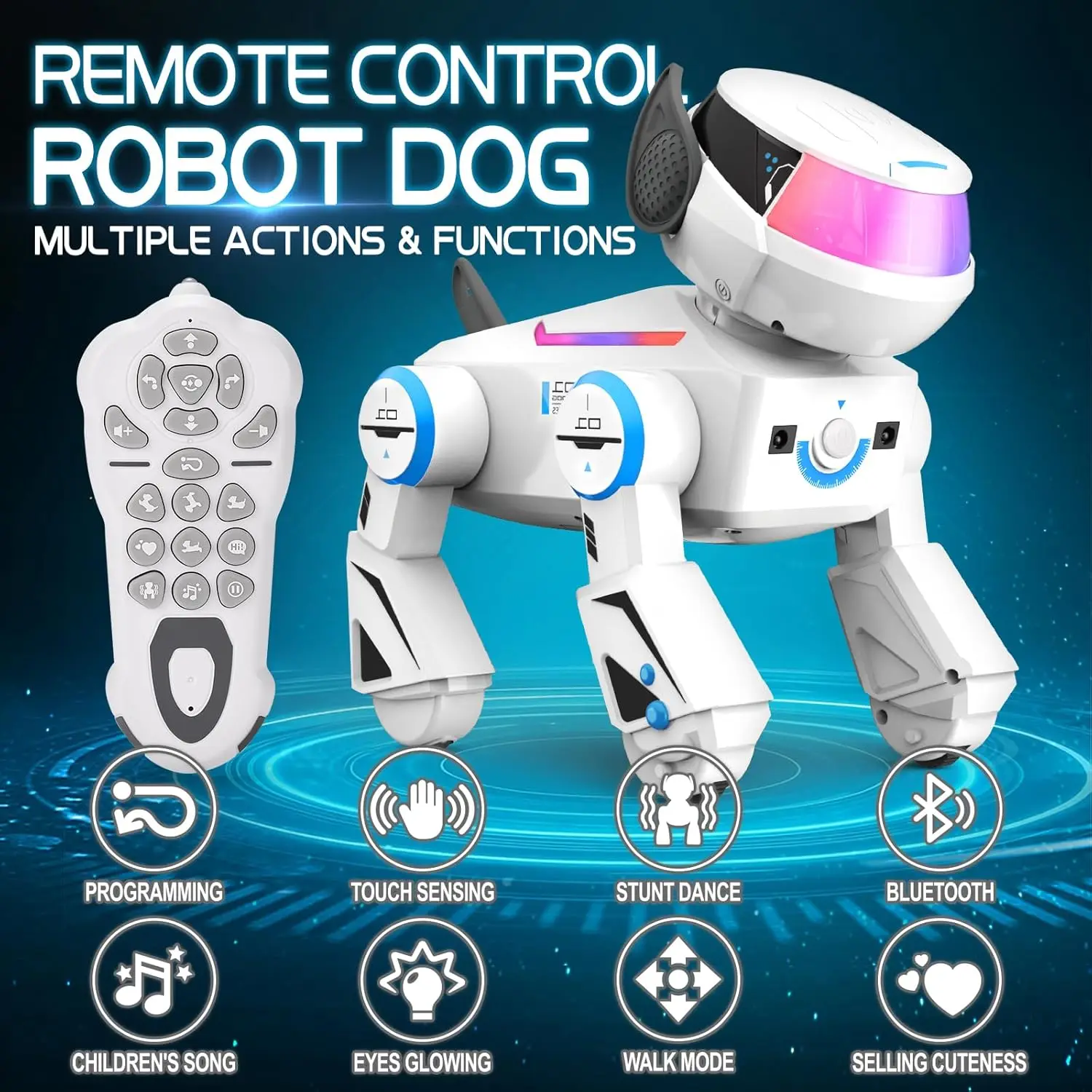 RC Intelligent Robot Dog Multifunction RC Mechanical Dog  Voice Command Programmable With Singing and Dancing Smart Stunt Dog