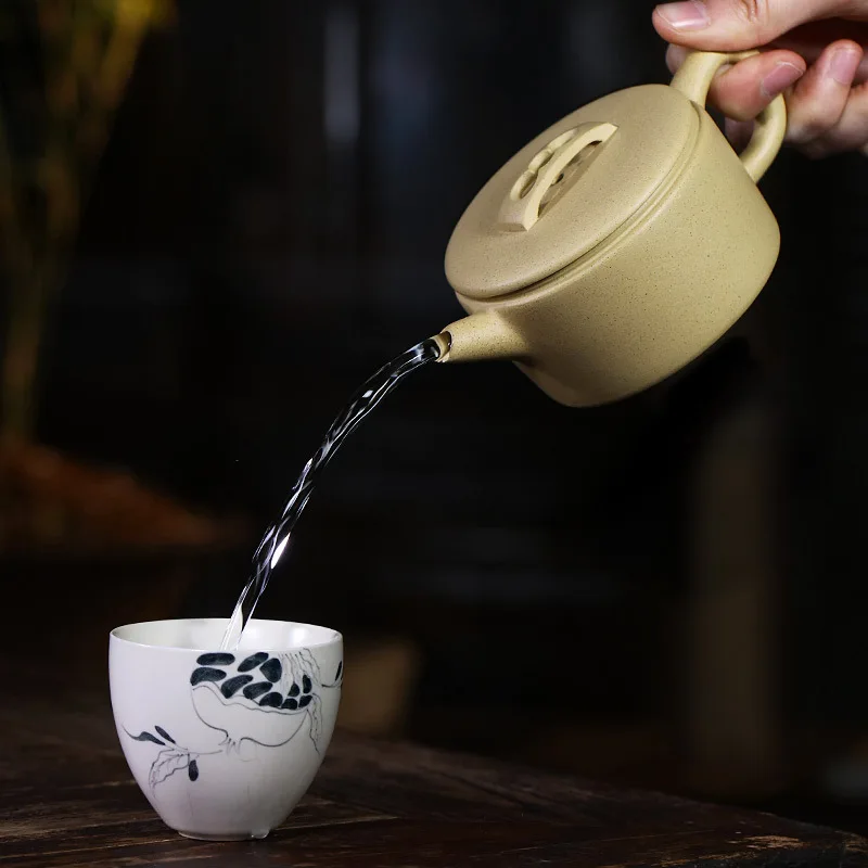 Yi Zisha Pot Raw Mine Benshan Green Mud Tea Set Famous Master Pure Handmade Chinese Small Capacity Hanwa