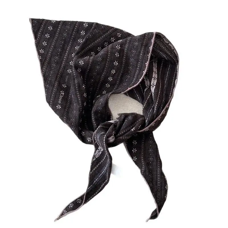 2026 Weicher Baumwoll-Leinen-Triangel-Schal mit Cashew-Blumenmuster, Deko-Schals, lange Bandanas, Schals, Stirnbänder – Detail 5