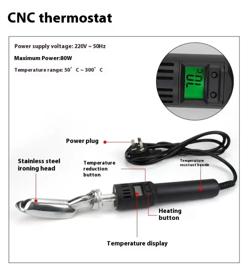 شاشة ديجيتال حديدية صغيرة قابلة للتعديل حديد صغير لخياطة الأحذية الجلدية تنعيم إصلاح الملابس الكي شعار نقل الحرارة
