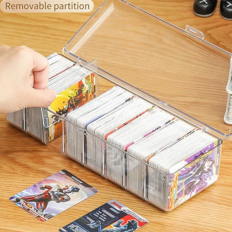 Caja transparente de gran capacidad para cartas coleccionables, organizador de tarjetas de juego, gran capacidad