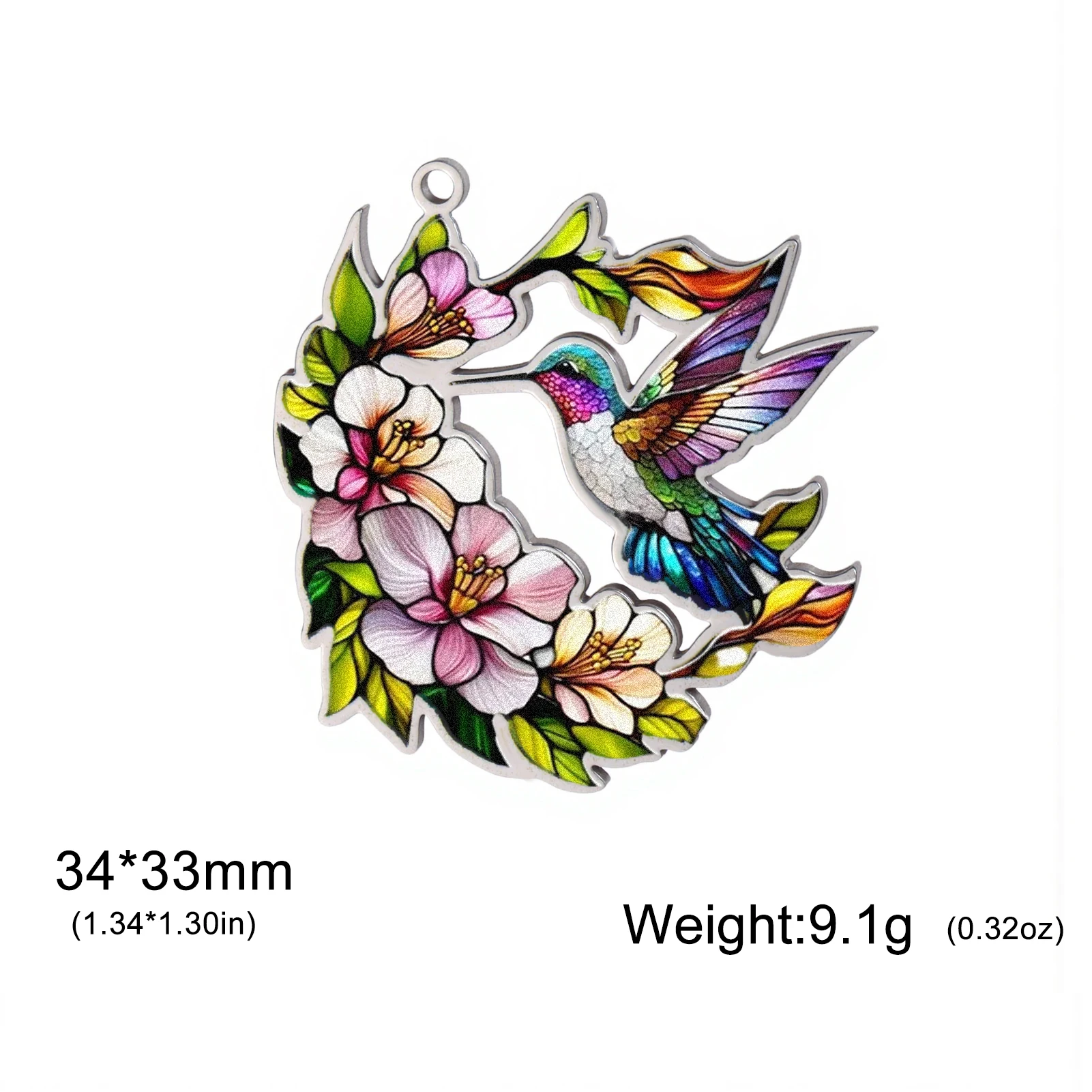 1 Stück Bunte Kolibri-Anhänger aus Edelstahl für DIY-Halsketten, Ohrringe, Schlüsselanhänger, Vogel-Tier-Accessoires, Großhandel – Detail 12