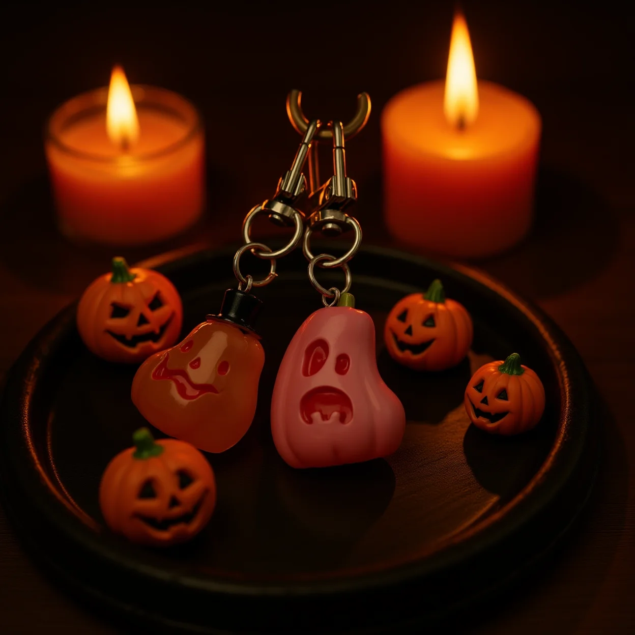 Halloween Pumpkin Keychain Original Resin Pumpkin Keychain Glow In The Dark Keychain Glow In The Dark Halloween Bag Charm