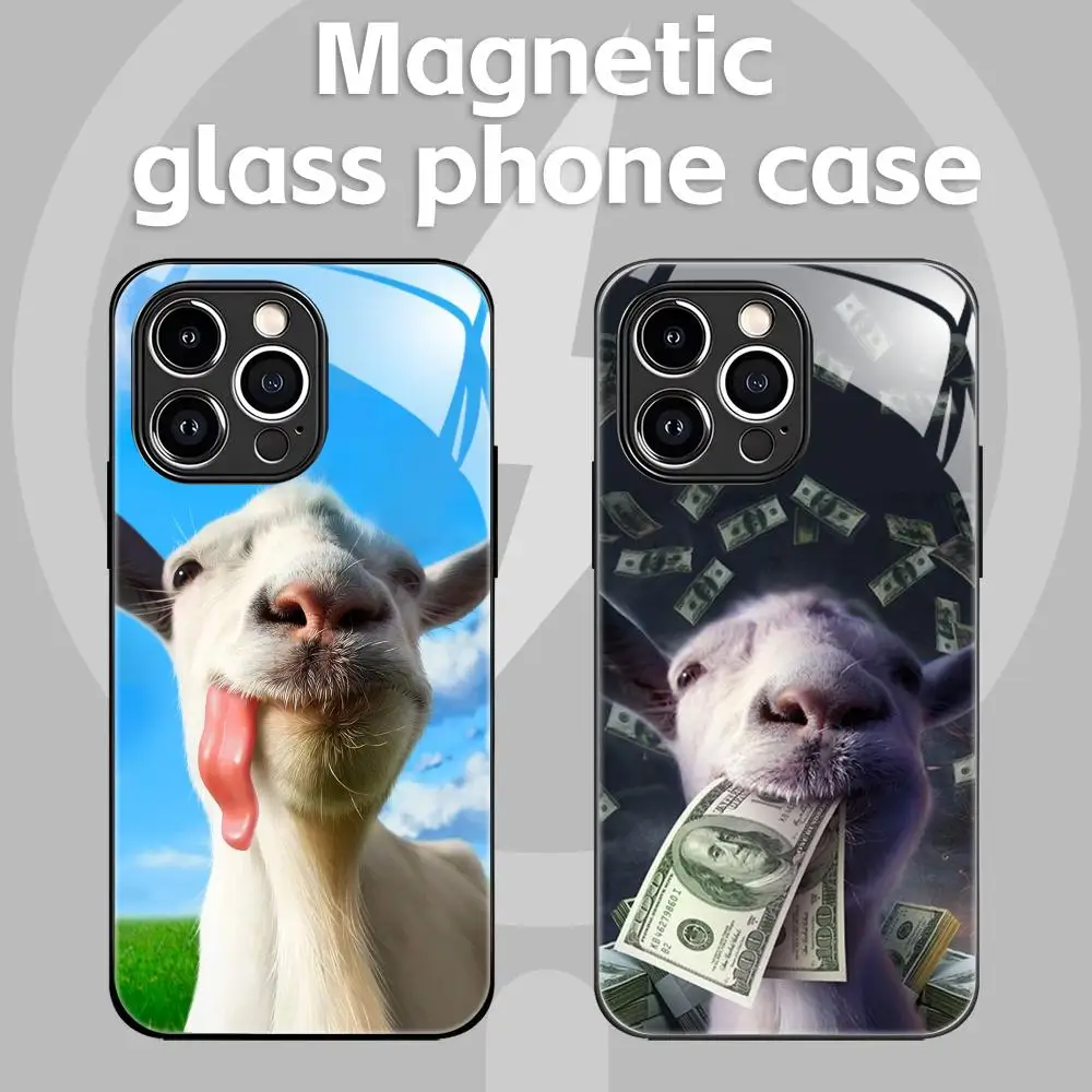 Чехол для телефона с горячей игрой и симулятором козла для iPhone 17 16, 14, 13, 12, 11 X XR XS 8 Plus Mini Pro Max, стеклянный магнитный чехол