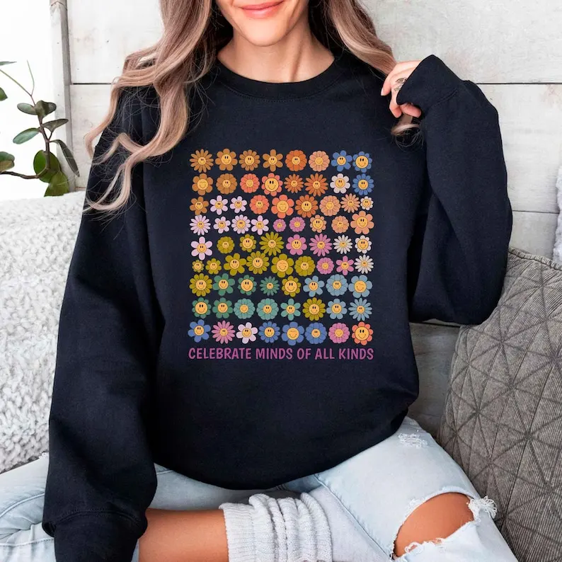 ربيع الخريف احتفال بالعقول من جميع أنواع البلوز التنوع العصبي القمم قبول التوحد أدهد هودي التوحد الوعي سترة