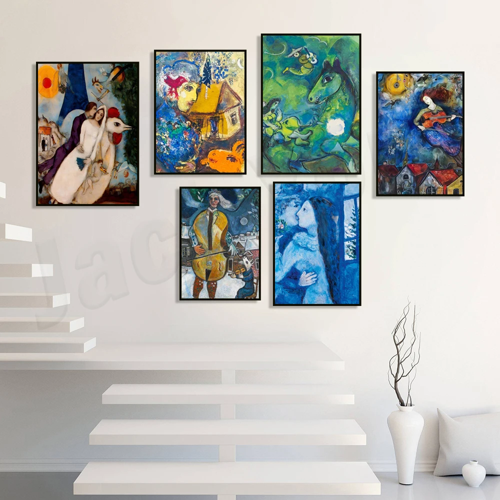 مارك شاجال "الساليست"، منظر طبيعي، صورة لشعراء الأحلام والألوان، ملصق معرض فني مارك تشاجال، التعبير