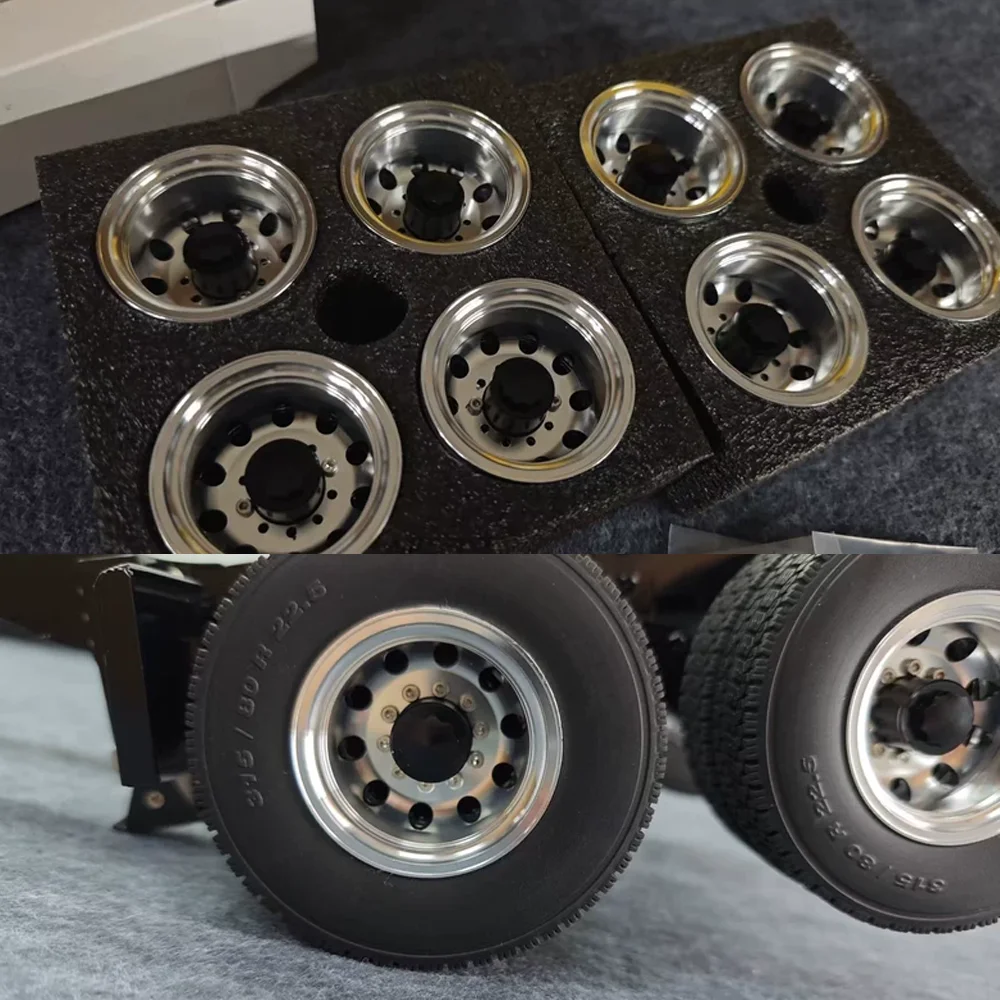 

1Pair Metal CNC Dual Rear Wheel Hubs for 1/14 Tamiya RC Dump Truck SCANIA 770S VOLVO 750 Mercedes-Benz ACTROS 3363 MAN Car Parts