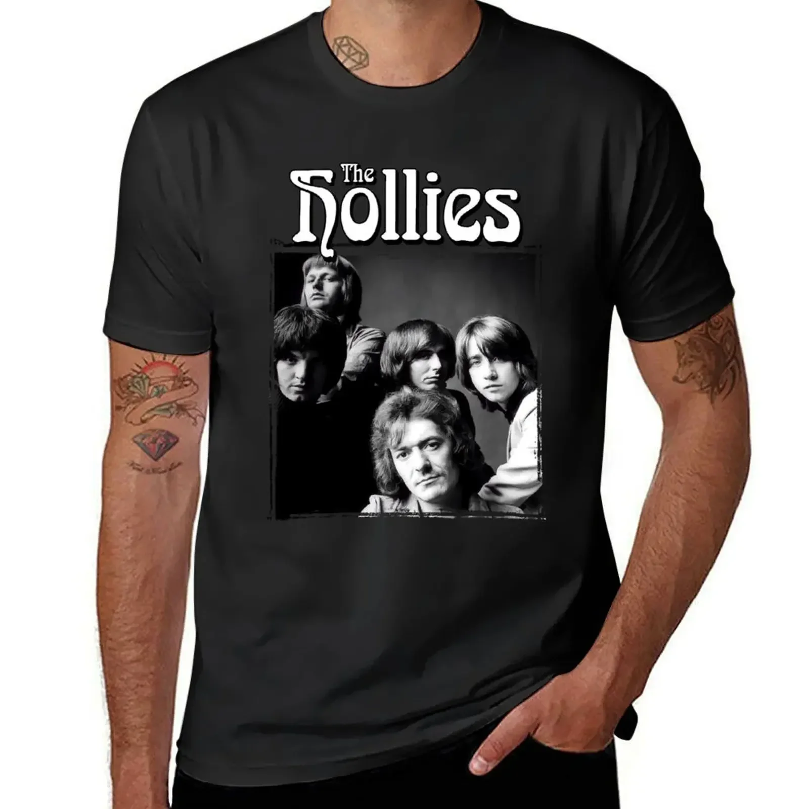 The Hollies British T-Shirt kawaii clothes graphics hippie clothes mens plain t shirts