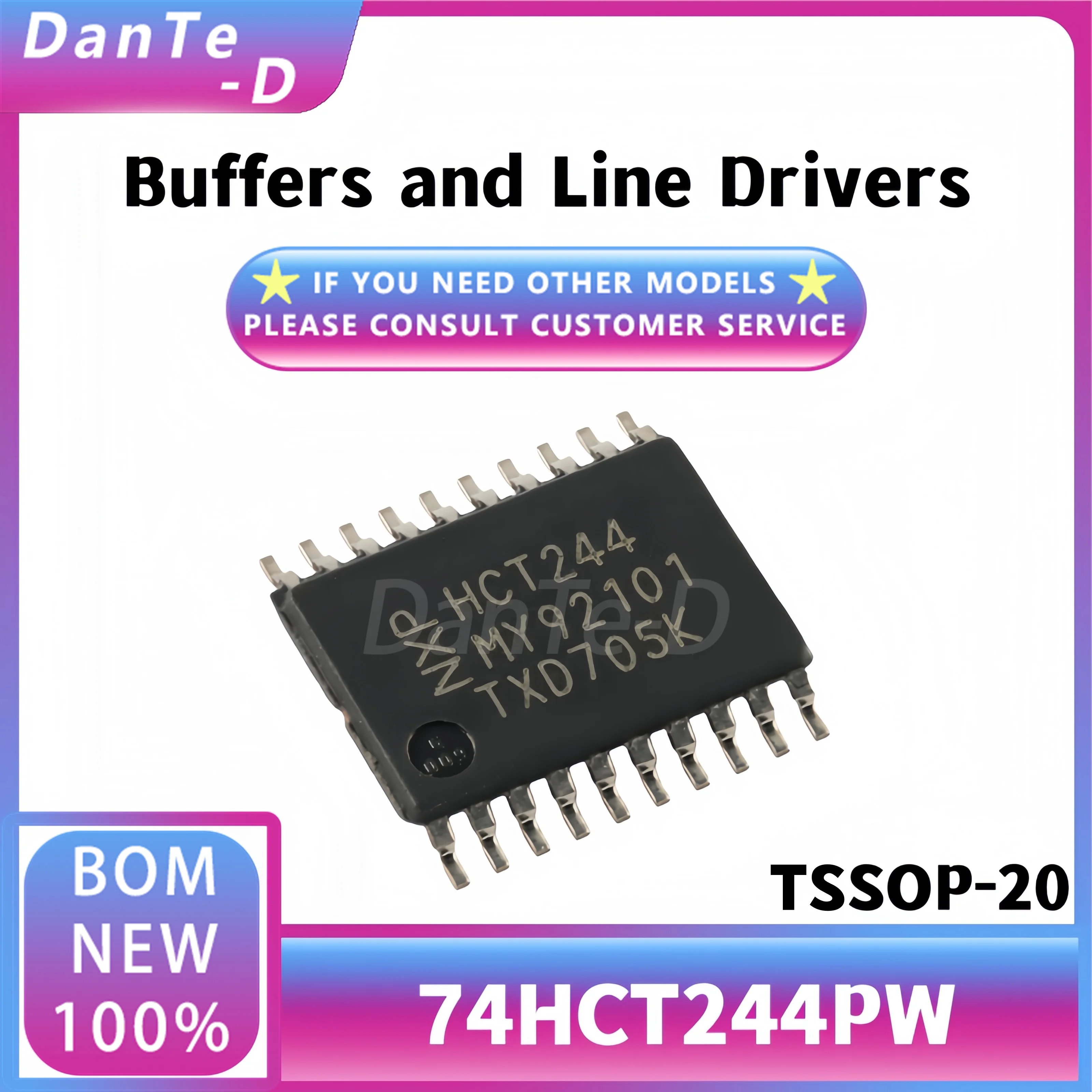 10PCS 74HCT244PW TSSOP-20 Octal Buffer Line Driver Tri-State Original Genuine