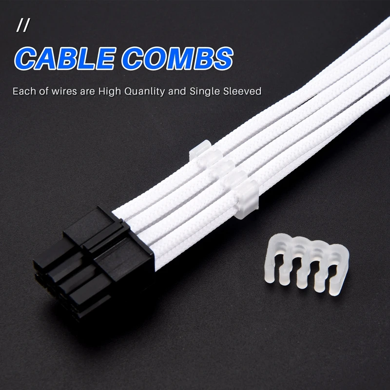 Basic Extension Cable Kit, 1Pcs Atx 24Pin/Eps 4+4Pin/Pci-E 8Pin/Pci-E 6Pin Power Extension Cable