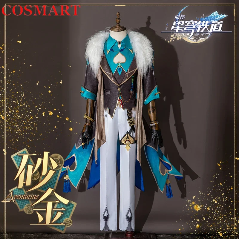 COSMART Honkai: Star Rail Aventurine Game Suit Gorgeous Uniform Cosplay Costume Halloween Party Role Play Outfit Men XS-3XL