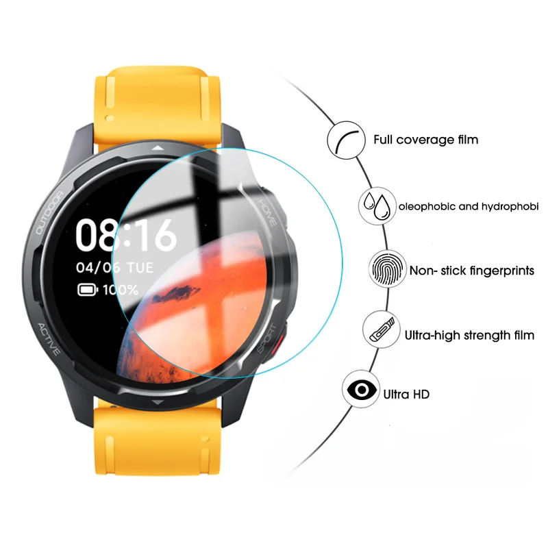 Tempered Glass Film for Xiaomi Mi Watch S1 Pro/S1 Active/Color 2 Smartwatch HD Scratch Resistant Screen Protector