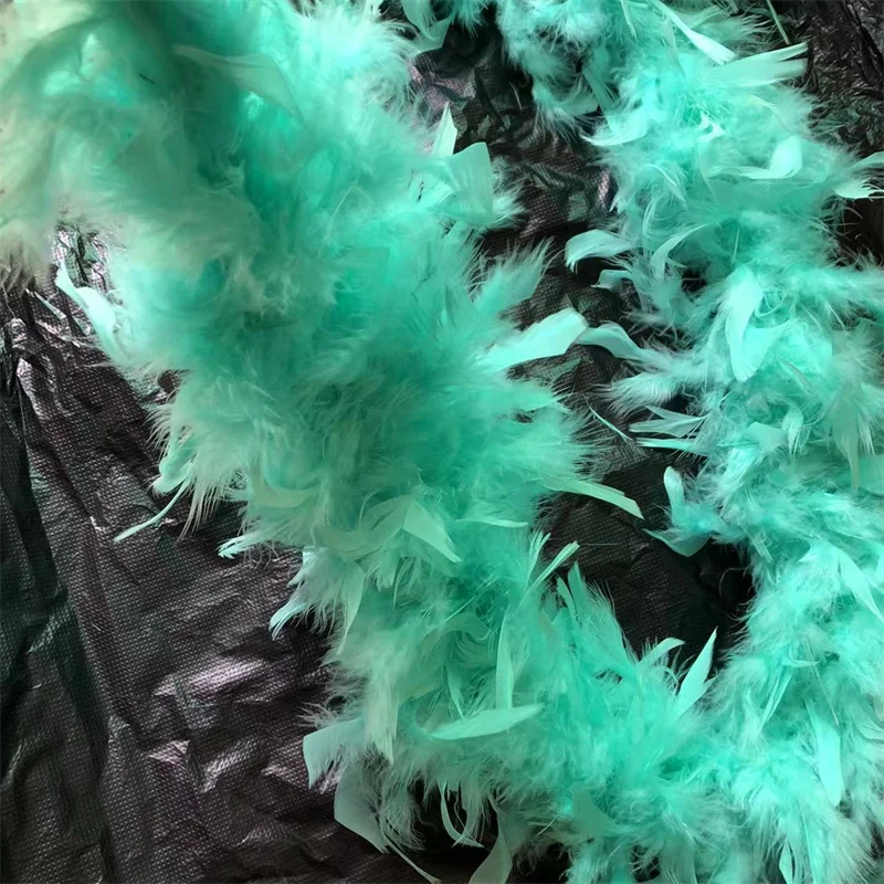 Imagem -05 - Penas Chandelle Verde Hortelã Boas Penas de Peru Tiras de Franjas Boa Boa para Carnaval Decoração de Pano de Natal Natural Marabou 80g