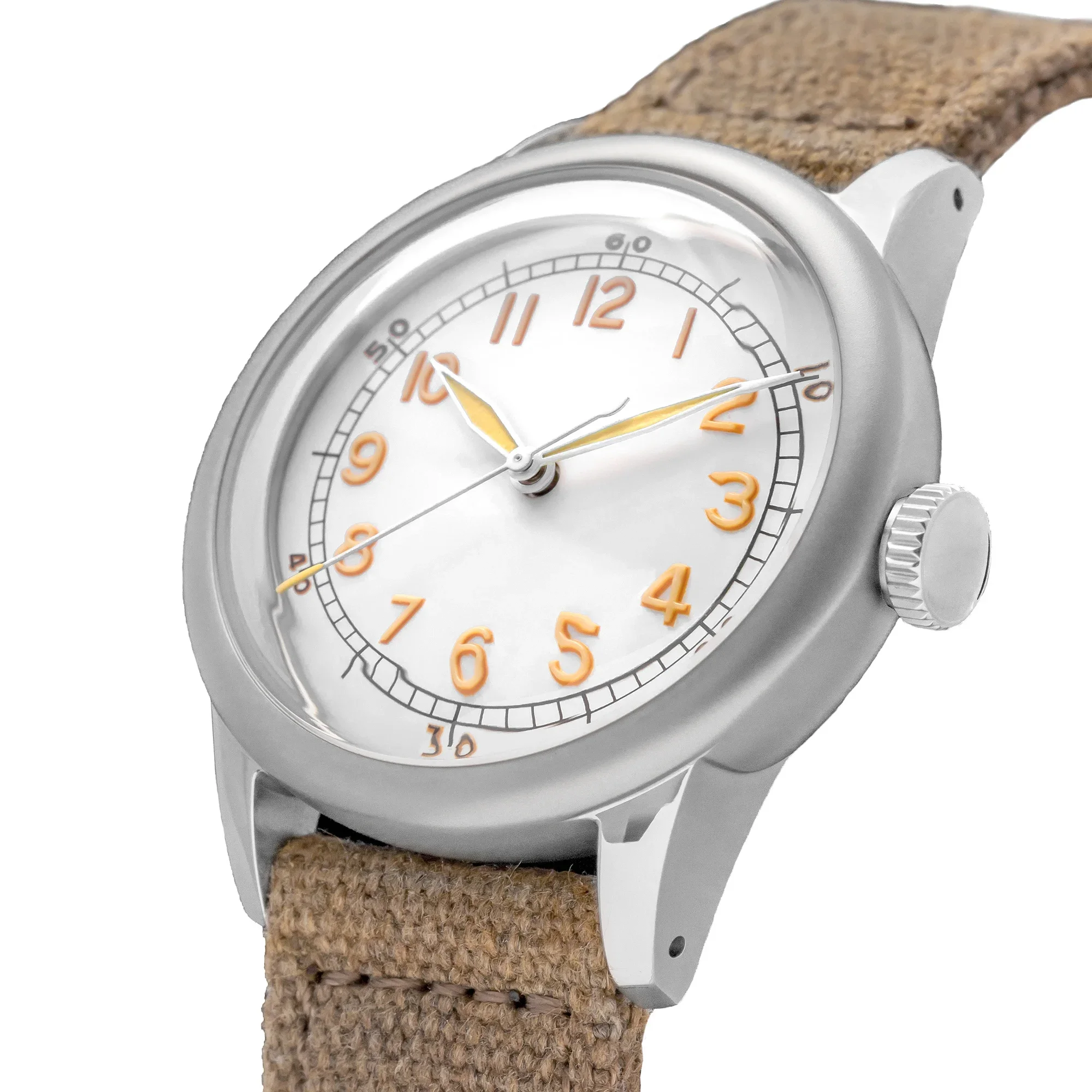 THORN Men's Vintage Wristwatch 36MM Black/Beige White Dial Luminous Sapphire Glass NH35 Automatic Movement A11 Watches