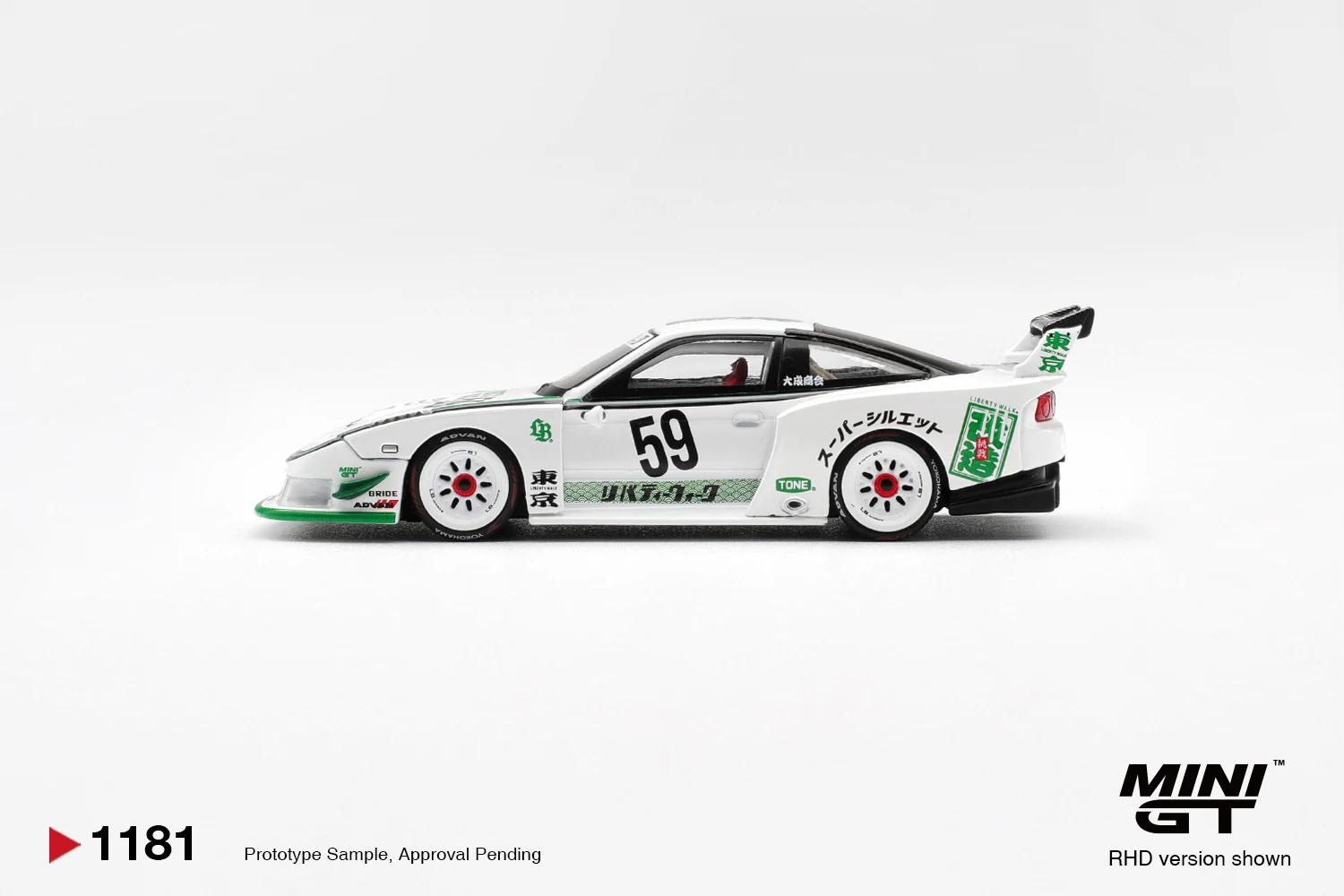 MINIGT 1:64 Nissan LB-Super Silhouette 180SX White MGT01181-CH