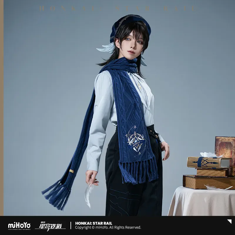 [Genuino] miHoYo juego domingo bufanda Honkai Star Rail domingo tema bufanda ropa ornamento Cachemira cálido chal Cosplay regalos de navidad