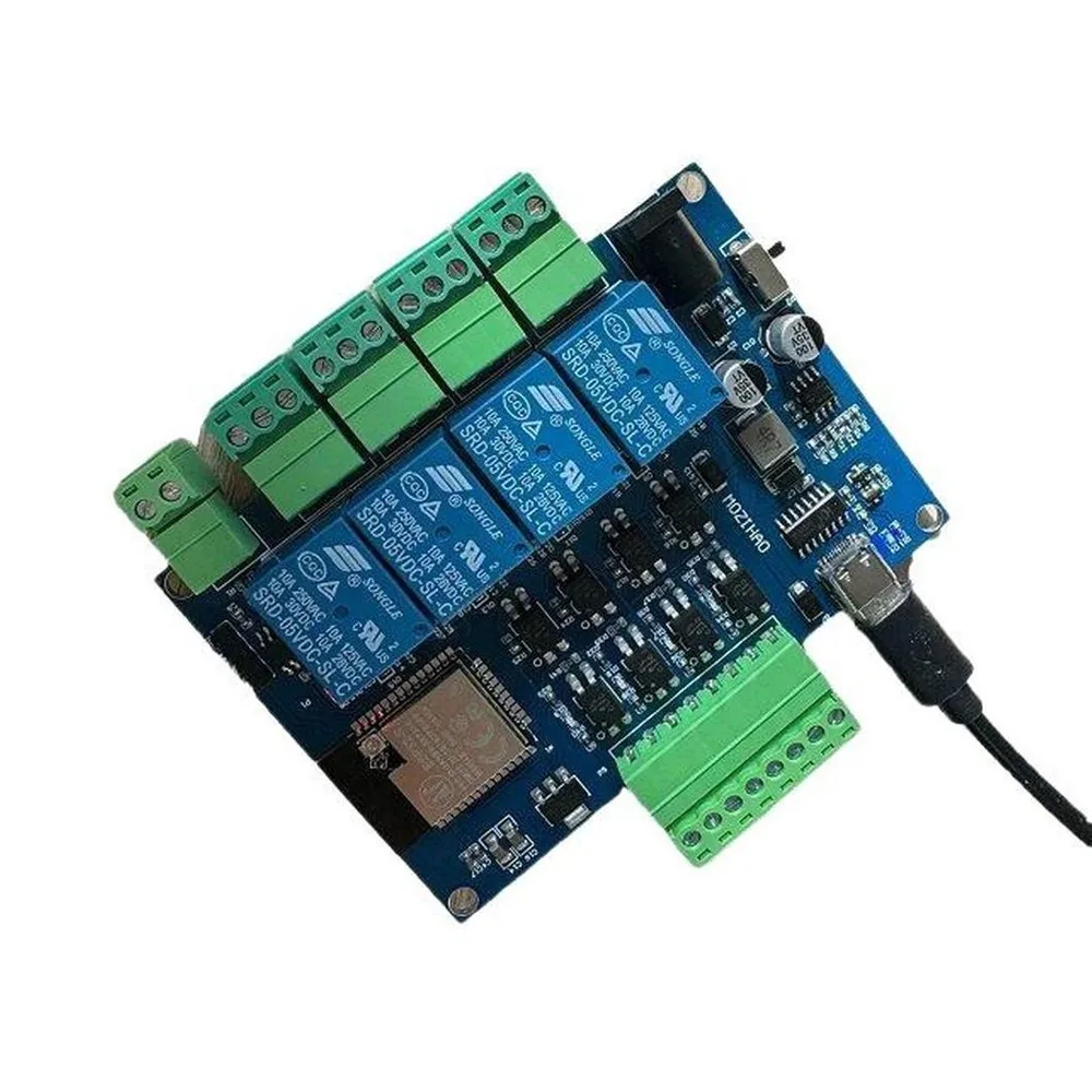 Relay Control Board ESP32 Type-C 9-24V BT WiFi 4 Channel Relay 4 Way Opto-isolated Input RS485 MODBUS Protocol for IOT Project