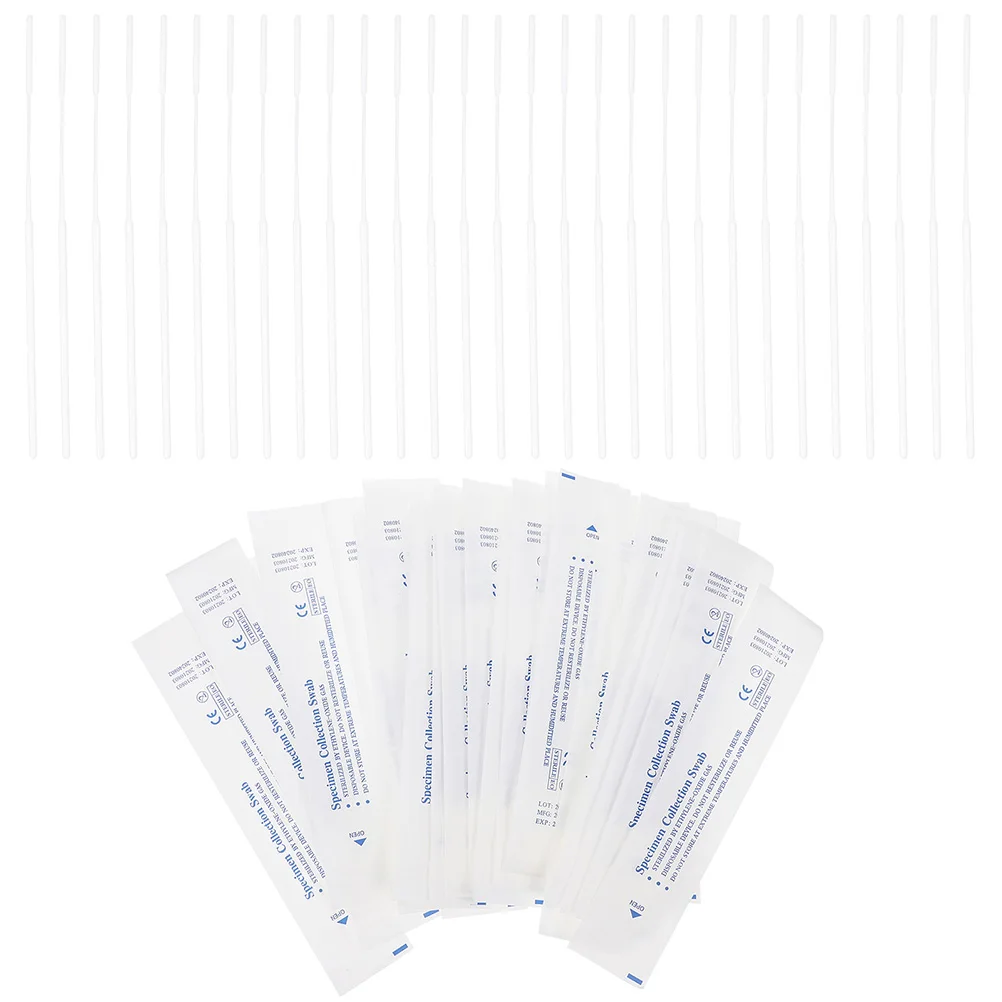 120pcs One-time Sampling Sticks Disposable Nasal Flocking Swabs Disposable Nasal Swabs Professional Specimen Collecting Swabs