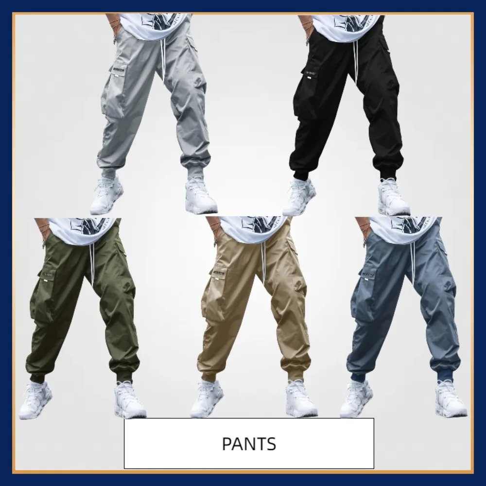 

2025 Spring Japanese Streetwear Men's Casual Pants - Multi-Pocket Youth Trendy Loose Fit Cargo Pants