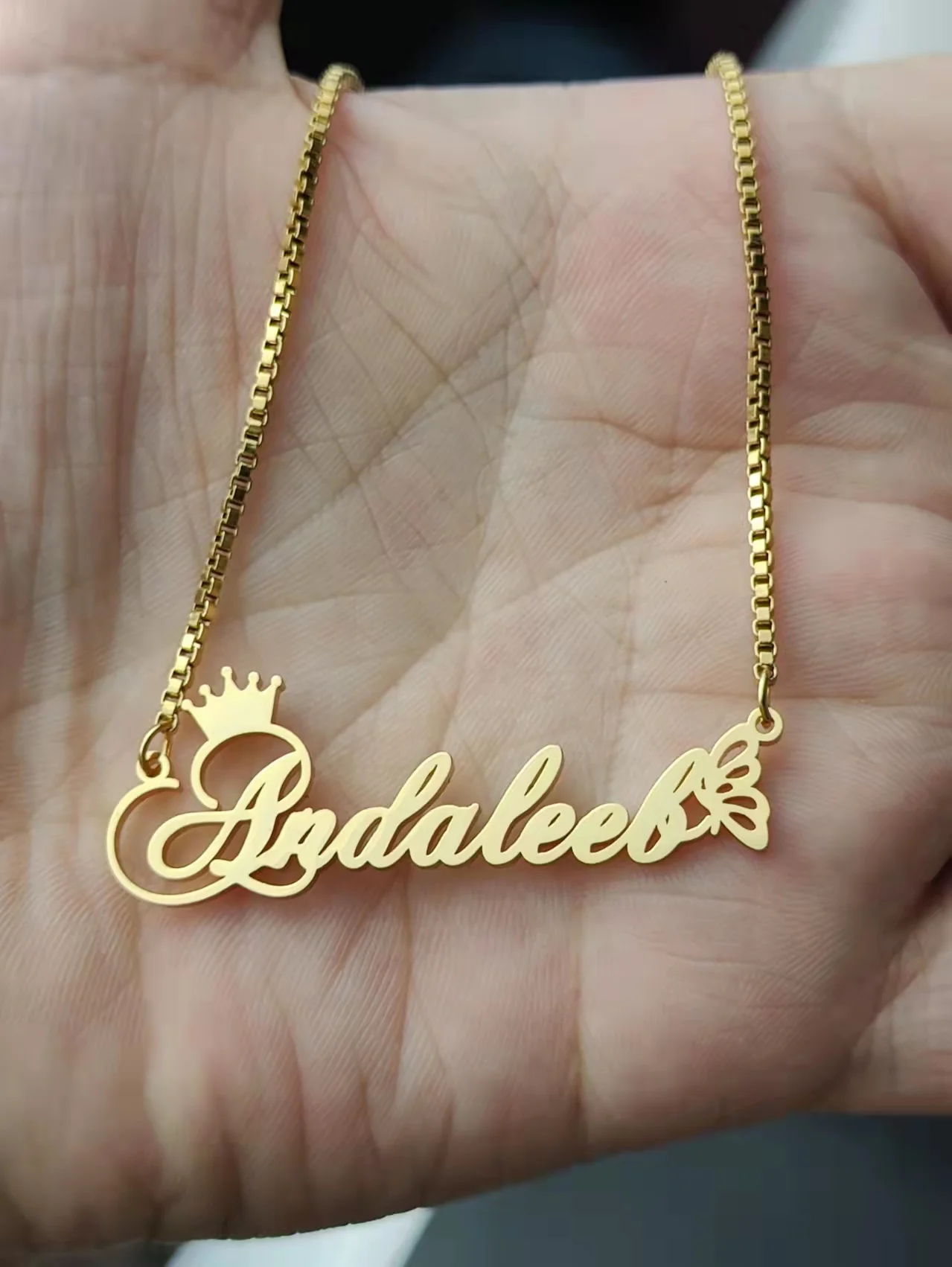 

Custom Personalized Name Necklace Stainless Steel Box Chains Gold Jewelry Hip Hop Couple Choker Bijoux Femme Collares Hombre