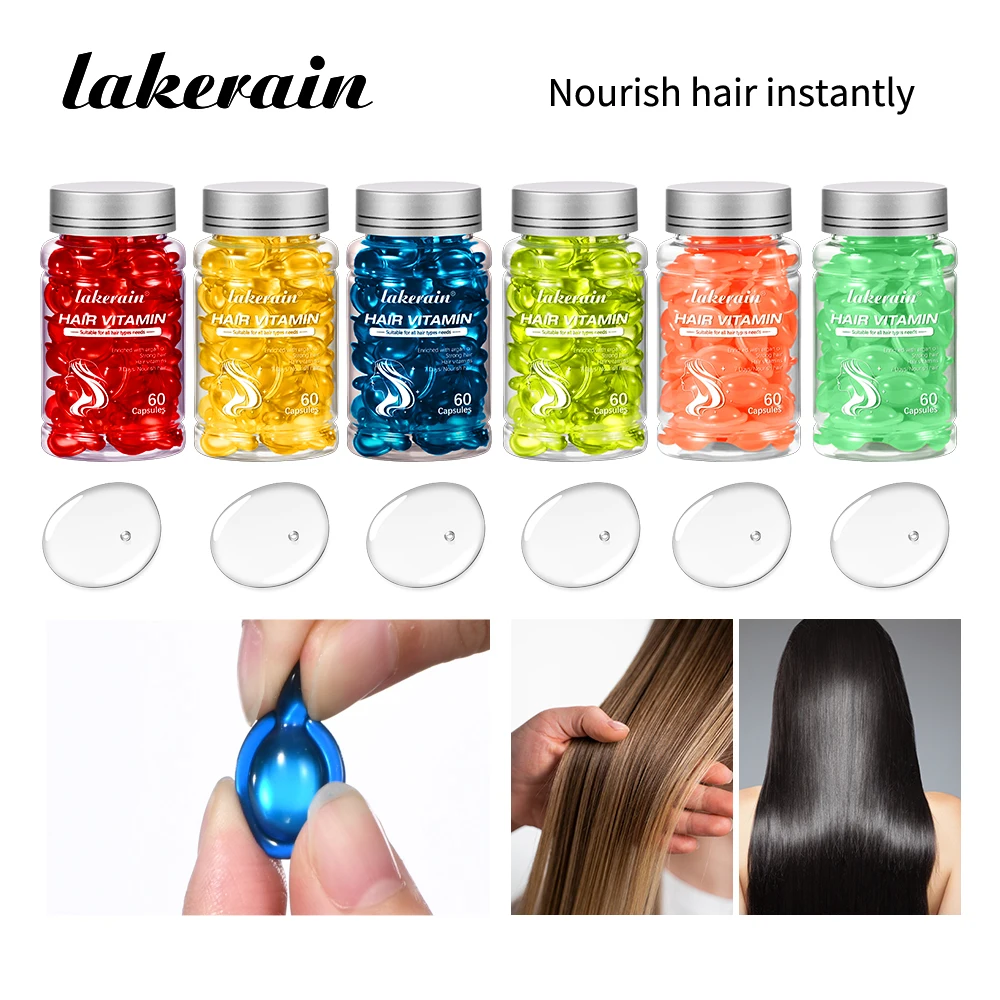 6 زجاجات فيتامين زيت مجموعة العناية بالشعر مصل مغذي إصلاح جوهر التغذية التالفة تحسين تقسيم الشعر زيت الأركان العناية بالشعر #6