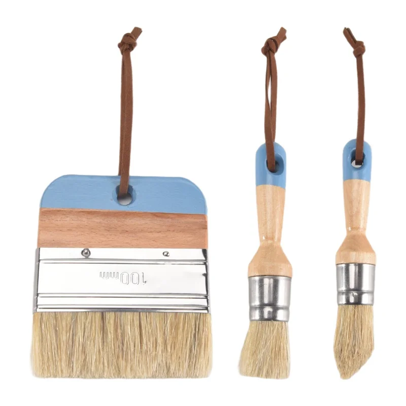 Chalk And Wax Paint Brushes Oval Brush For Acrylic Painting Bristle Stencil Brushes For Wood Furniture Home Decor