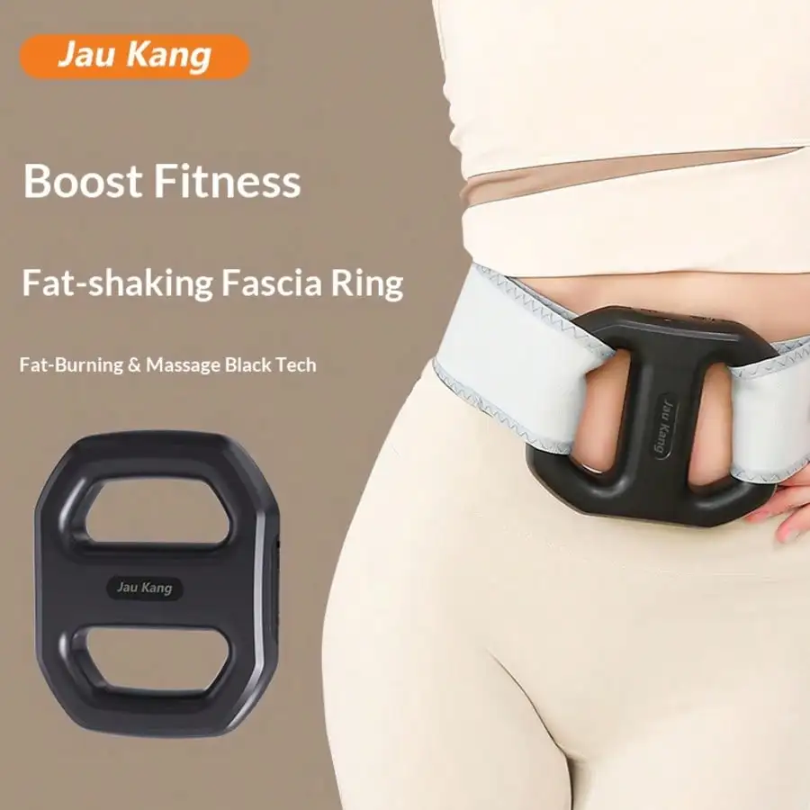 Vibrating Fascia Ring Massager with Straps Portable Wireless Full-Body Massage Tool for Home Workouts Holiday Gift for Women