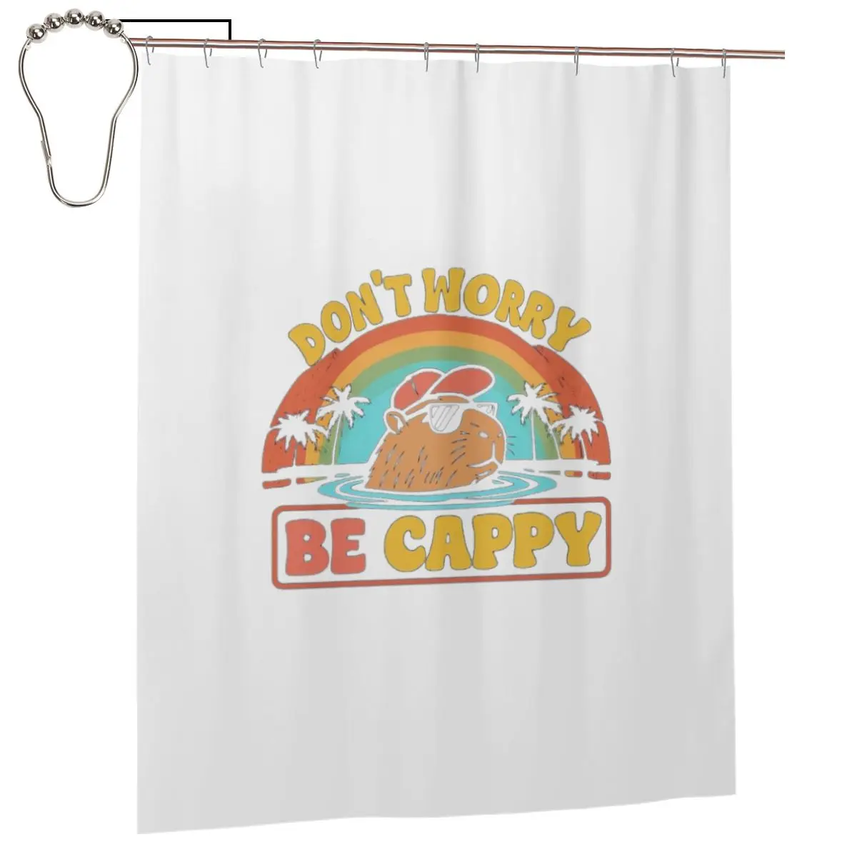 

Занятесь беззаботным наслаждением капибарами! Водонепроницаемая полиэстеровая занавеска для душа с крючками для ванной комнаты.