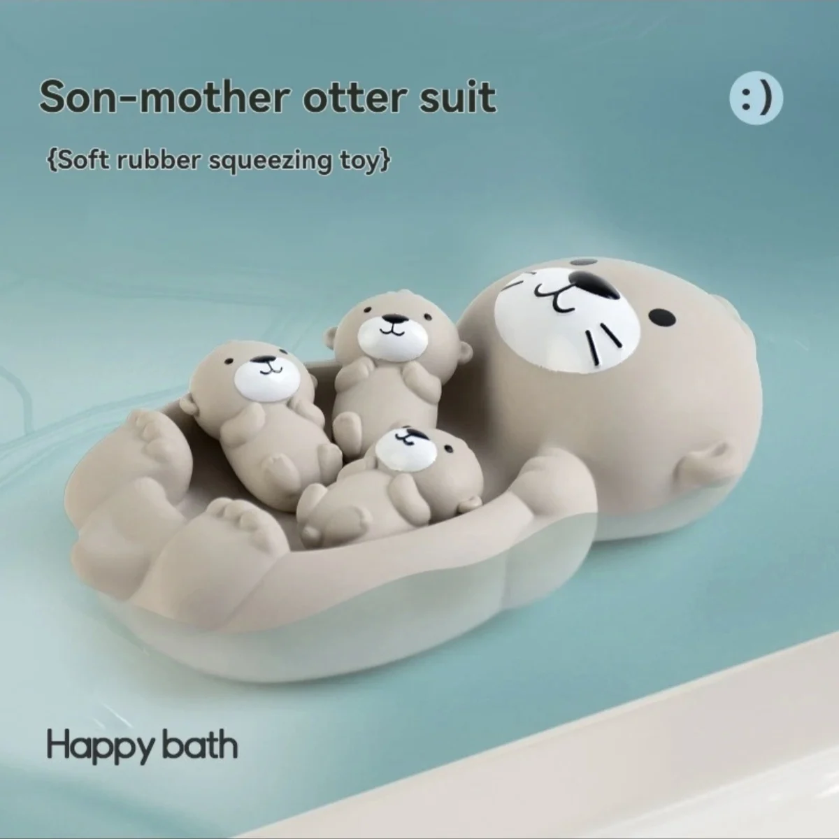 Otter Badspeelgoedset Speelset Badspeelgoed 1 Moeder Otter en 3 Babyotters Waterspeelgoed Bad Otters Speelgoed Familie Drijvend speelgoed voor baby's