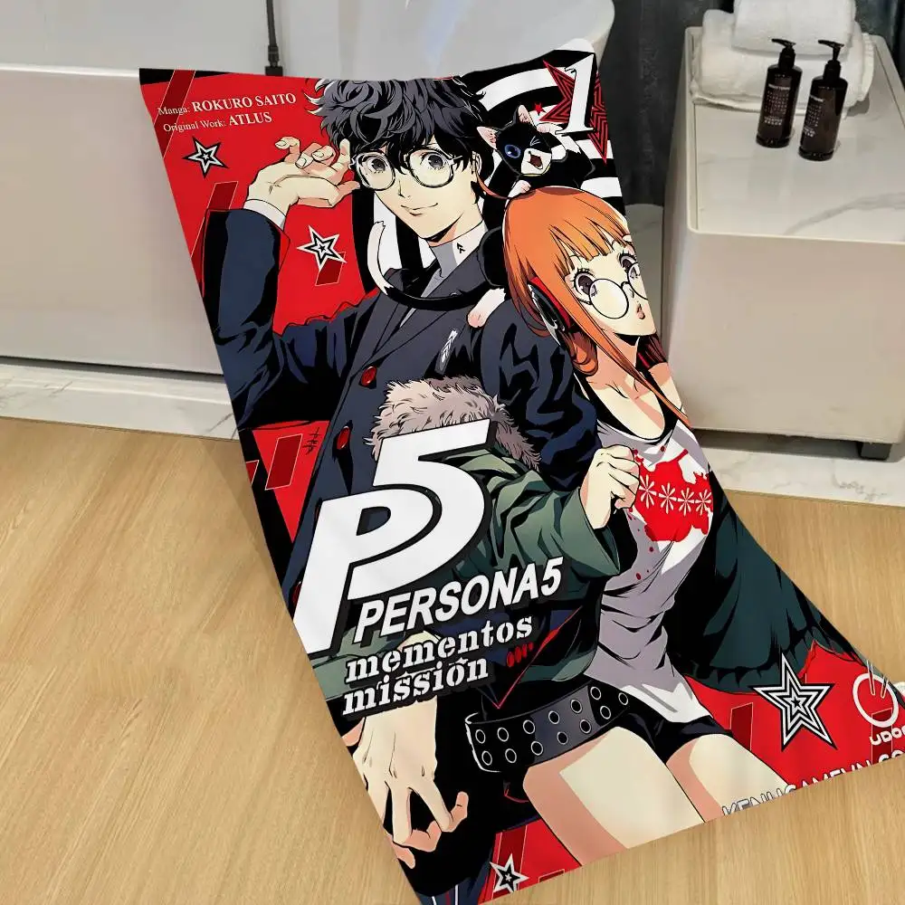 Popular anime P-PersonaS game Microfiber Beach Towel Absorbent Quick dry Soft Yoga Swimming Resort Mountain Climbing Towel