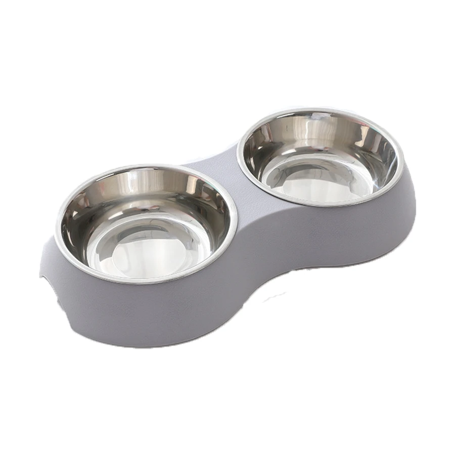 Double Pet Food Bowl Stainless Steel Drinkware Pet Drinking Food Dog Food Puppy Feeding Supplies Kitten Food Water Accessories